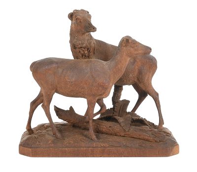 A 19th Century Black Forest Carving 
A well carved example depicting two 