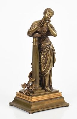 Attributed to Etienne Henri Dumaige (French, 1830-1888), Patinated Bronze Figure of a 
