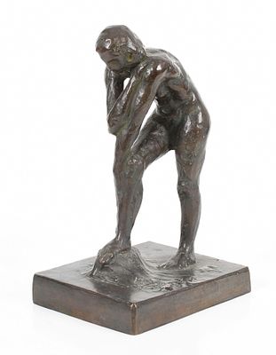 Stella Elkins Tyler, (Philadelphia/Bucks County PA, 1884-1963), Stooping Nude 
Dated 