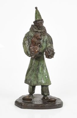 Agnes Yarnall (American, 1904-1988), Patinated Bronze Figure 
A large standing figure of a clown 