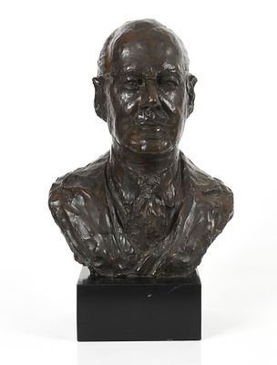 Agnes Yarnall (American, 1904-1998) Bronze Bust 
A bust of a gentleman, signed and 
