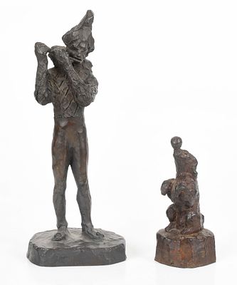 Agnes Yarnall (American, 1904-1988), Two Patinated Bronze Figures 
Comprising a standing 