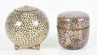 Two Japanese Cloisonne Boxes 
Meiji-Taisho period, 