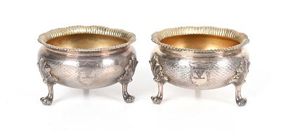 A Pair of American Coin Silver Open Salts, Marked for George Sharp and Retailed by Bailey &. Co.,. 