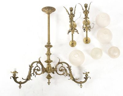 An Assembled Set of Baroque Style?Lighting Fixtures. An Assembled Set of Baroque Style Lighting 