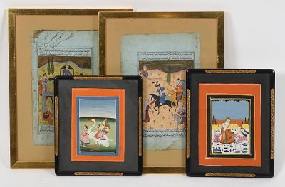 Four Pages of Near Eastern Manuscripts 
19th century or earlier, pigments on 