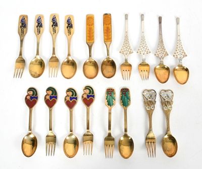 Anton Michelsen, Various Collectible Sterling Flatware 
Late 20th century, 
