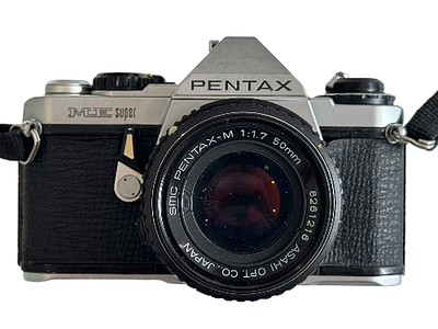A Pentax me super 50mm f1.7 . A Pentax me super 35mm SLR camera
