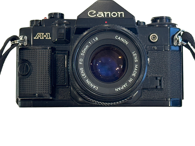 A Canon A1 film camera with 50mm l F1.8. BLACK Canon A1 film camera with 50mm l F1.8