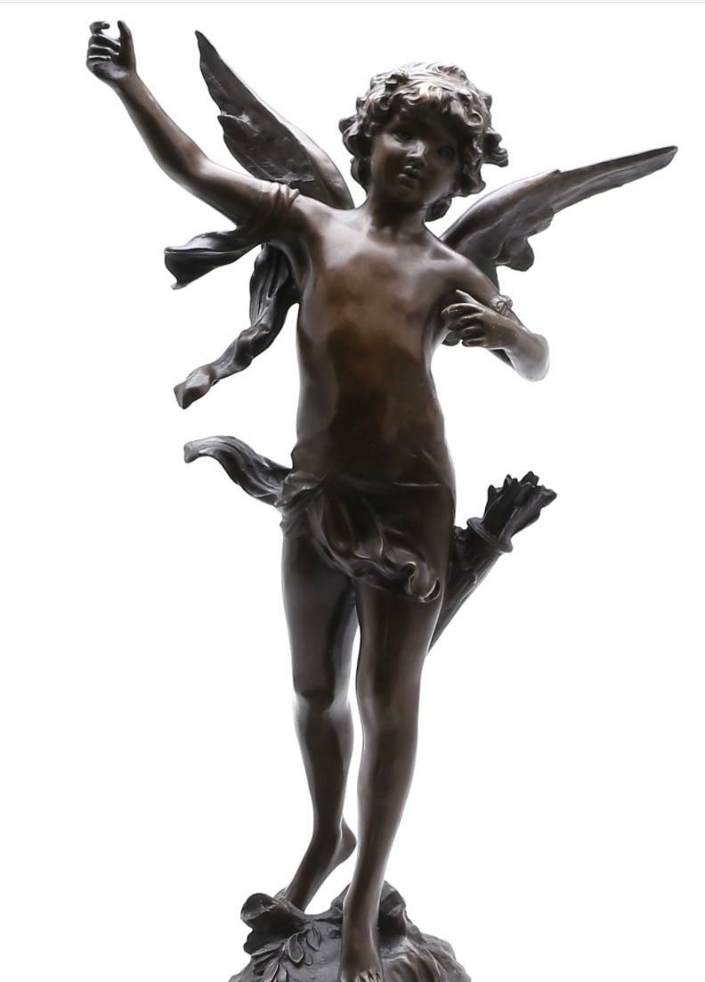 Lot 193: Duchoiselle Sculptor Cupid Signed Duchoiselle bronze statue
