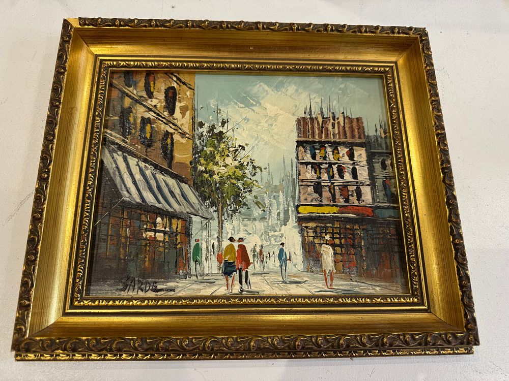 Lot 258: SARDE CITYSCAPE OIL PAINTING ON CANVAS, SIGNED