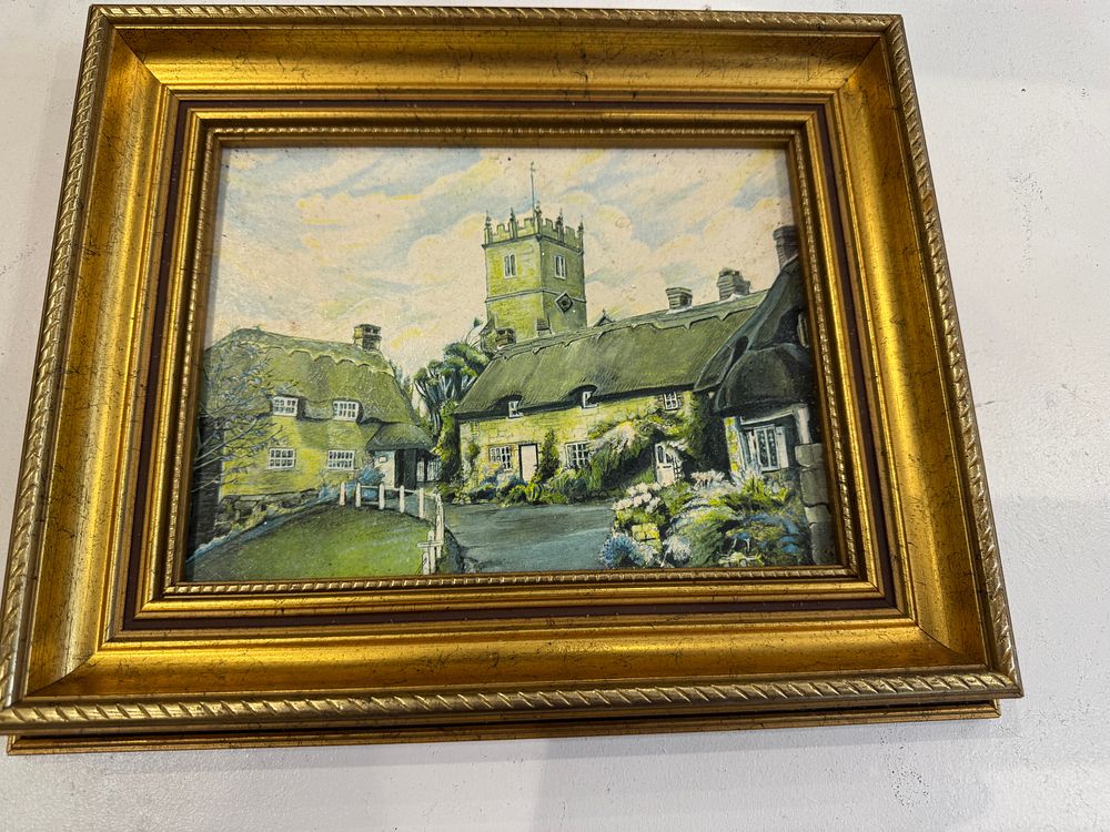 Lot 260: Nicola Gibbs Godshill Church Isle of Wight Framed