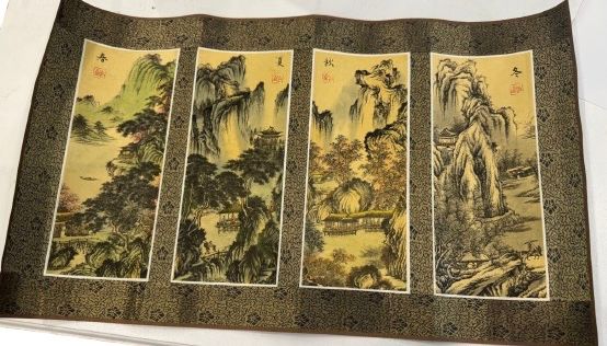 Lot 267: Chinese scroll painting featuring landscapes