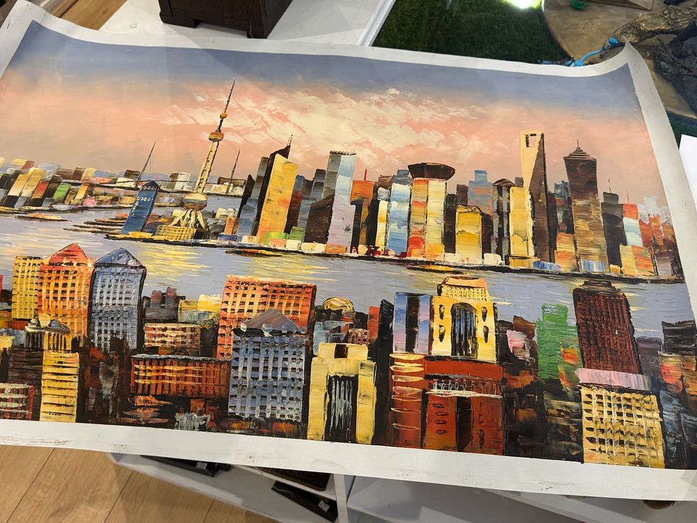Lot 268: Shanghai Pudong Oil painting