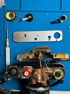 Olympus om10 with 50mm f1.8 lens. 35mm film SLR known for its simple aperture-priority auto 