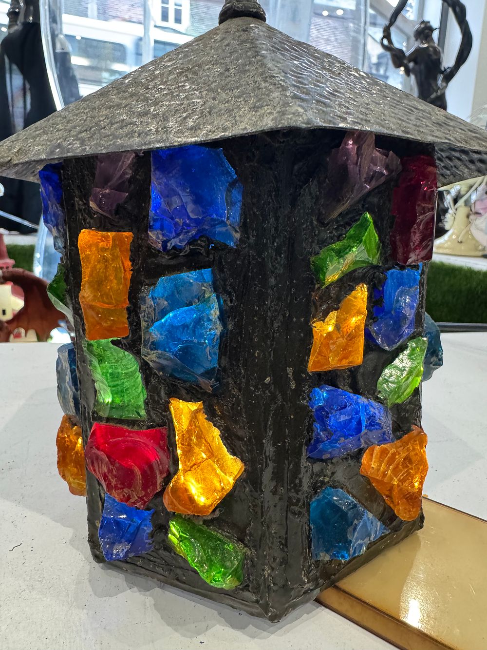 Lot 167: Peter Marsh rock glass lantern LIGHT