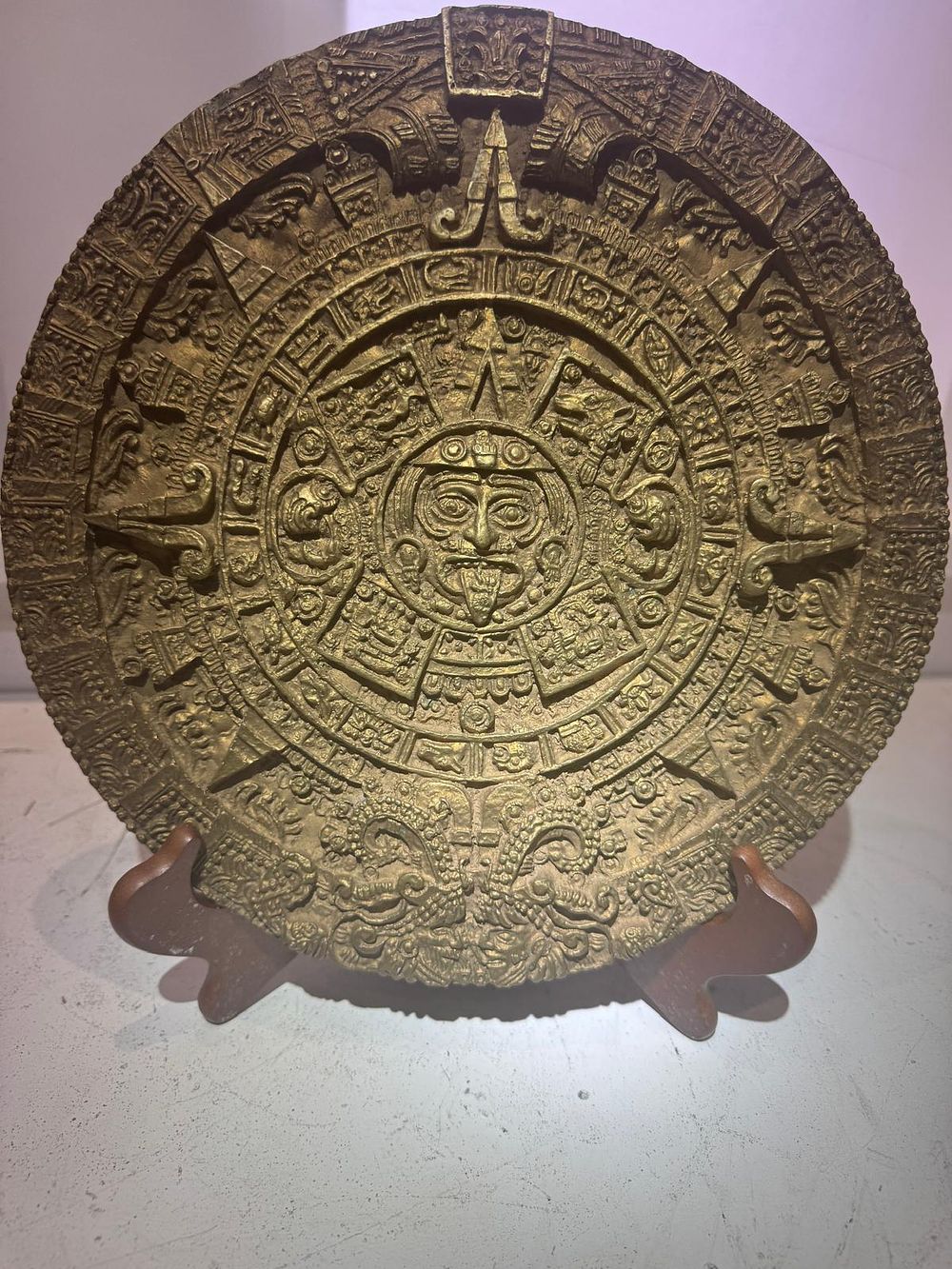Lot 280: Bronze Plaque After the Aztec Calendar (Sun Stone)