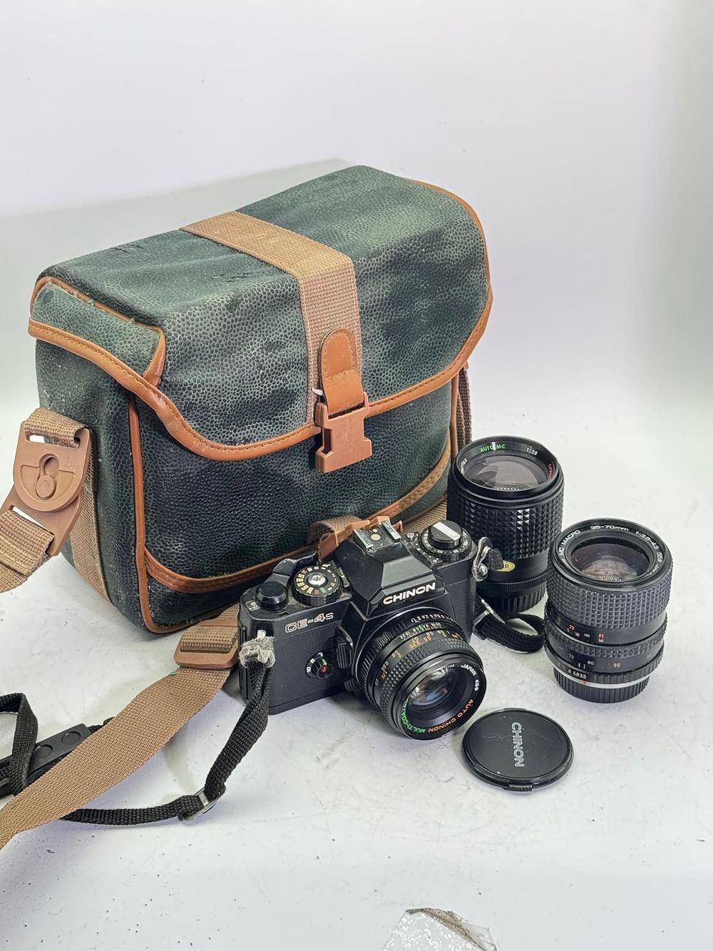 Lot 284: a chinon ce-4s camera 3 lenses