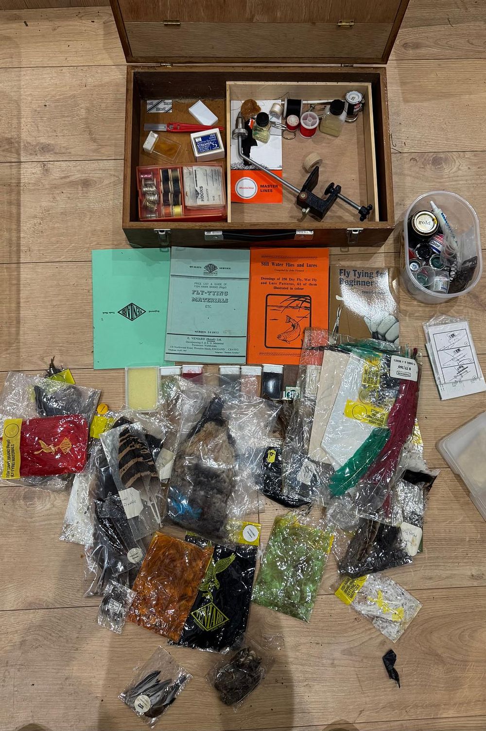 Lot 294: Fly fishing Tying Materials, Tools and Books