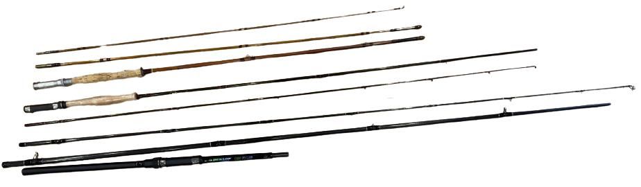 Lot 295: Assorted Fishing Rod j s sharp dunlop sport 3.3 kunnan rods