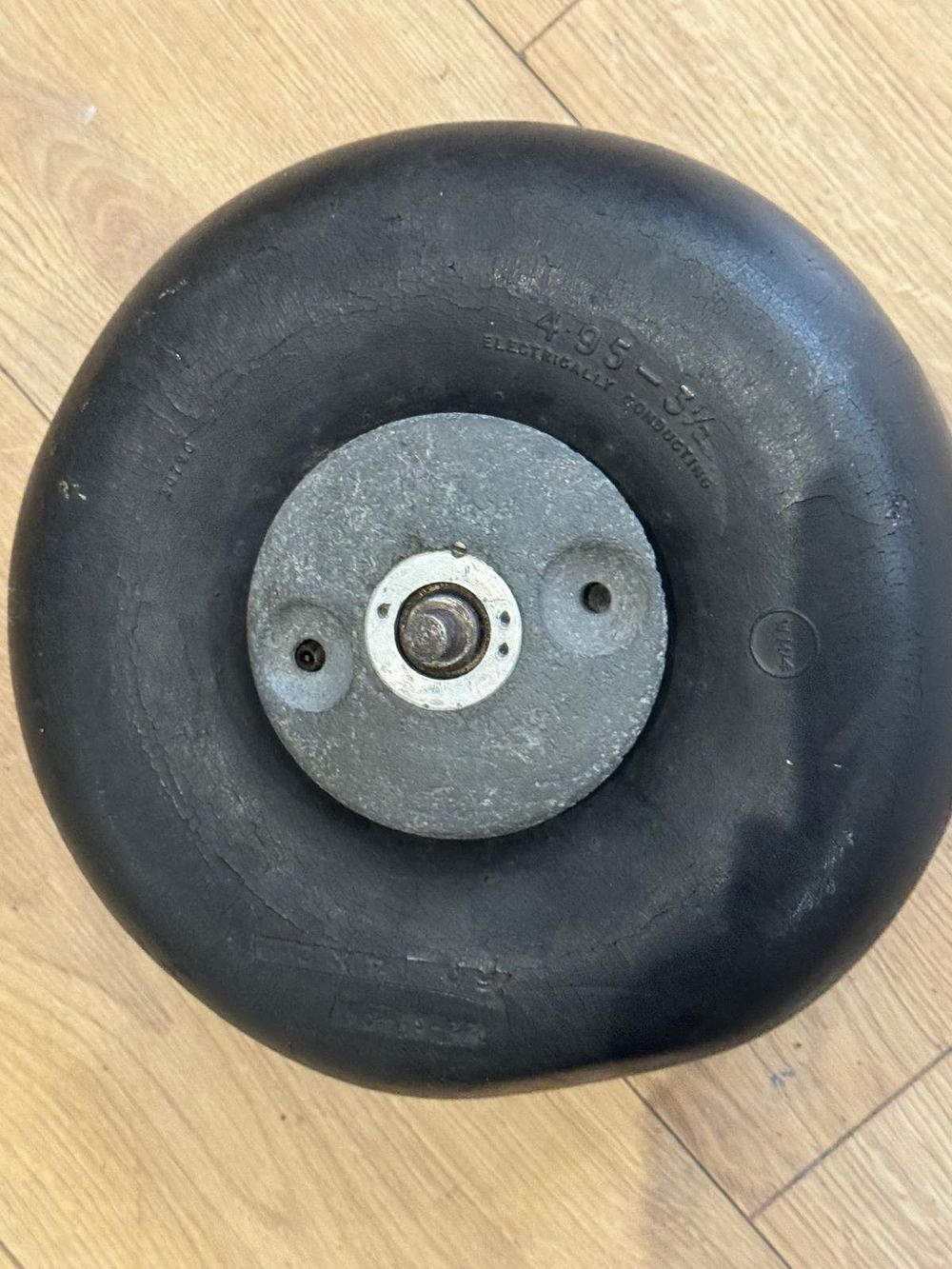 Lot 300: WWII Spitfire Aircraft Pneumatic Wheel & Tyre Hurricane