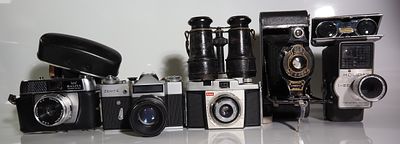 A selection of 5 cameras 2 binocular