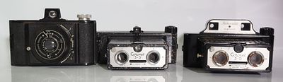 A selection of 3 cameras 2 coronet 3/d 1 kodak