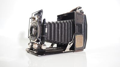 A VOIGTLANDER BERGHEIL PLATE CAMERA SKOPAR 10,5 CM F4.5 Nice Clear Condition Shutter Aperture 