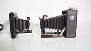 A WELTA PLATE FILM CAMERA BLACK BODY GOOD BELLOWS / WITH CLEAR DOPPEL LENS ALL WORKINGImage - 1