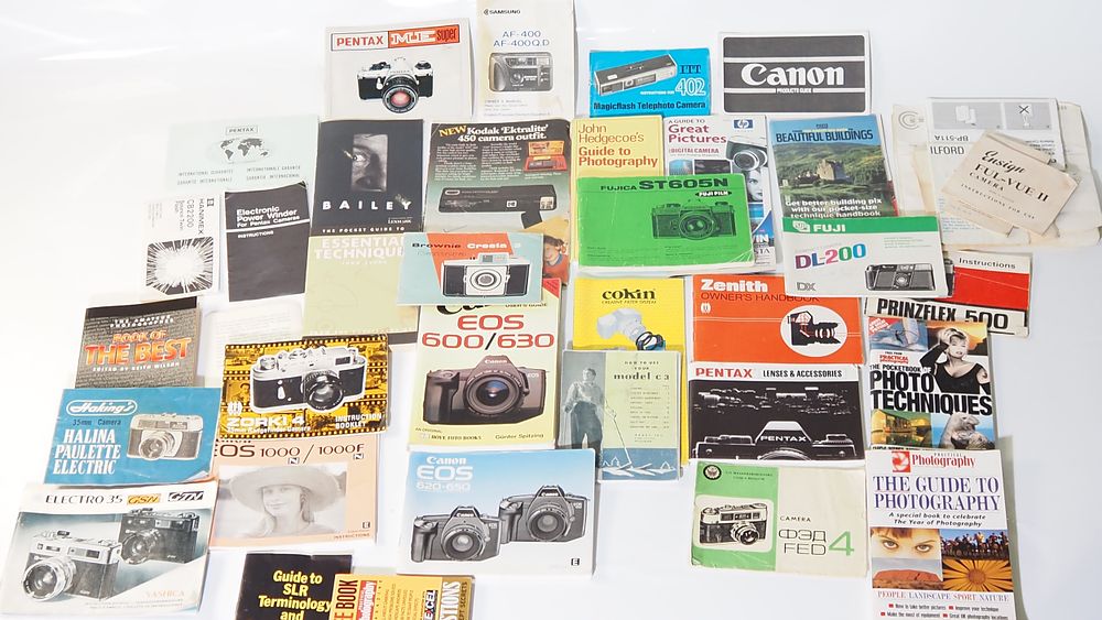 Lot 158: A Selection of camera user instructions