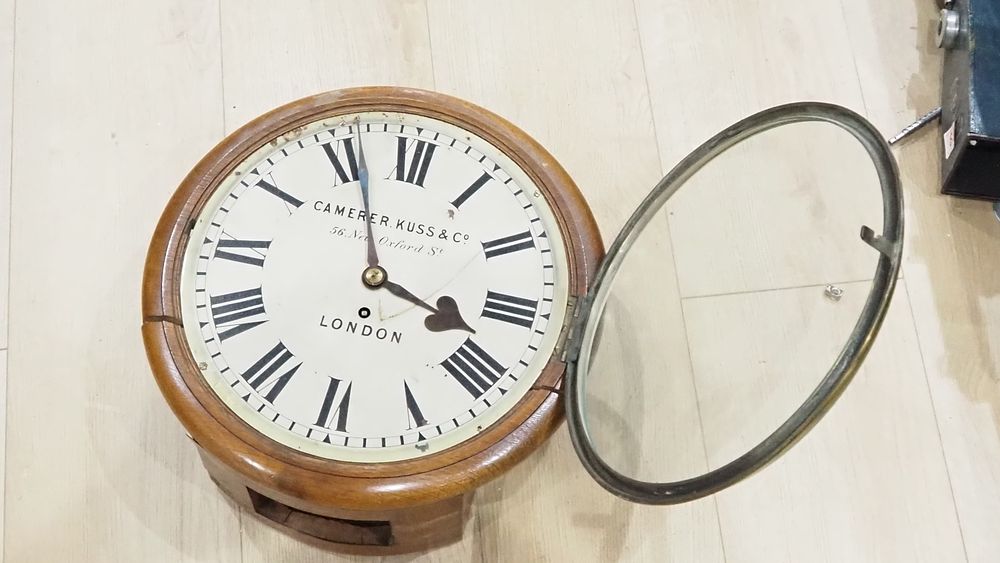 Lot 215: Camerer Kuss & Co mahogany fusee wall clock