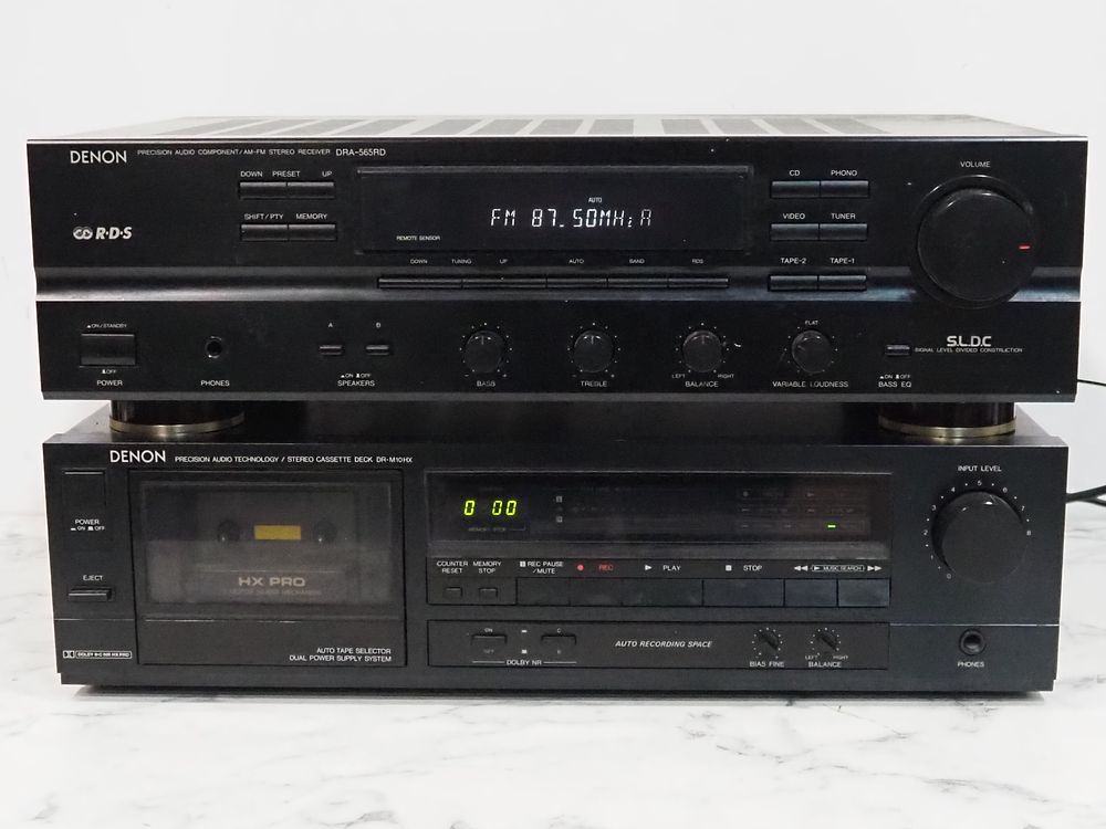 Lot 243: Denon DRA 565RD DENON DR-M10HX Stereo Cassette Deck.