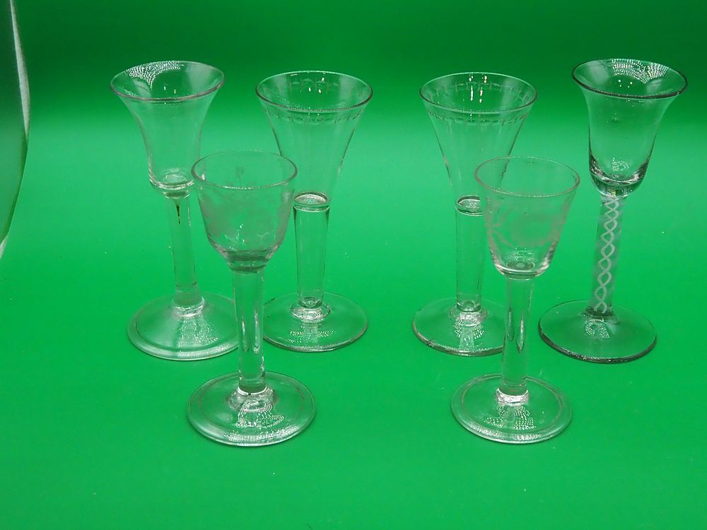Lot 245: a 6 antique 18th-century Georgian drinking glasses