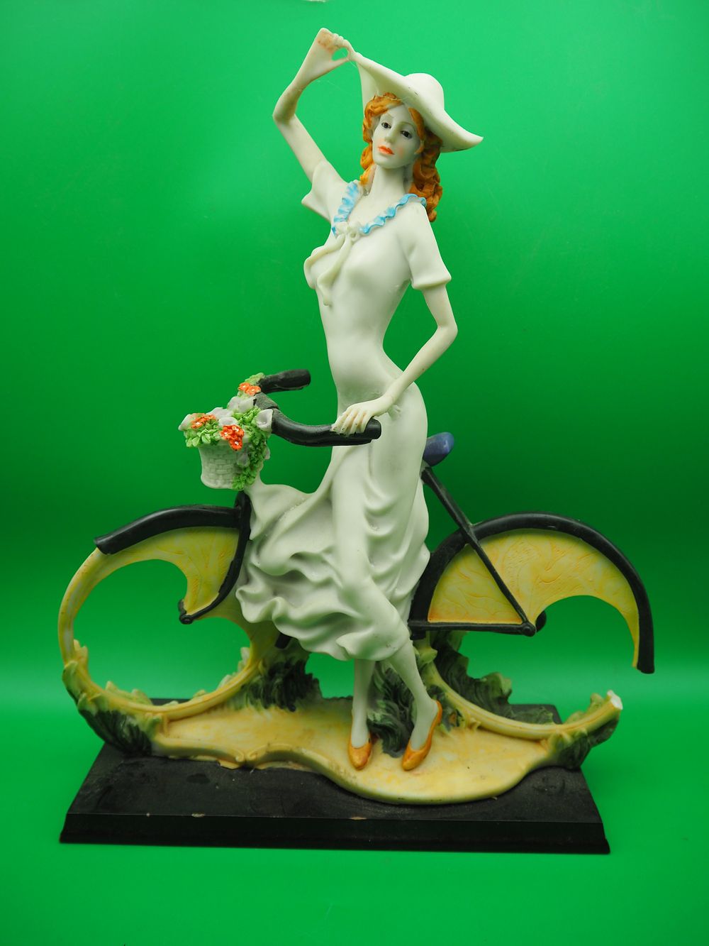 Lot 157: Lady with a Bicycle Figure by Giuseppe Armani