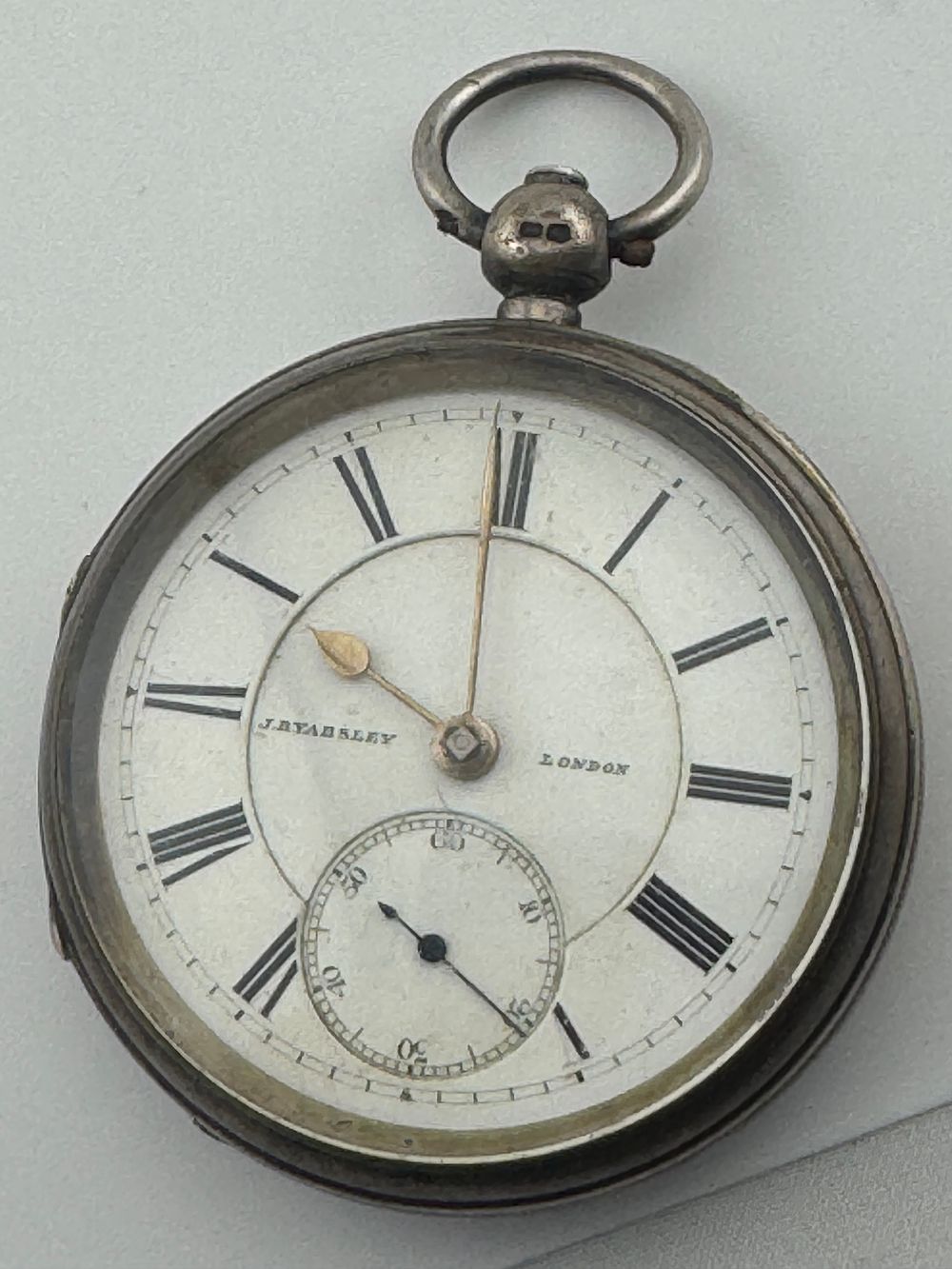 Lot 158: Antique English Silver J.B.Yabsley, London Pocket Watch, 1891.