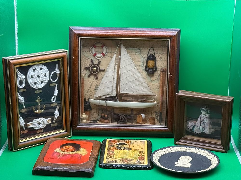 Lot 301: Six Framed and Plaque Collectables Nautical and Themed Displays