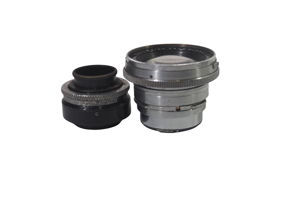 Lot 154: Two Vintage Lenses Carl Zeiss Jena Sonnar 5cm f2 and Dallmeyer Triple Anastigmat 15mm f2.9