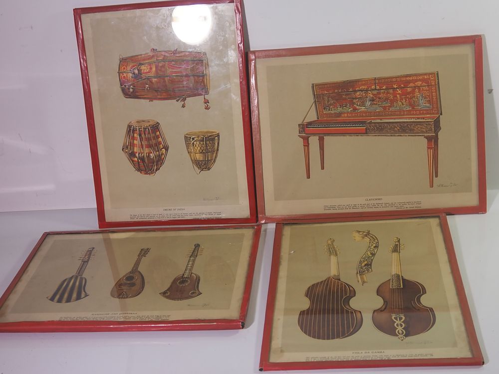 Lot 299: Set Of Eight Framed Antique Musical Instrument Prints By William Gibb