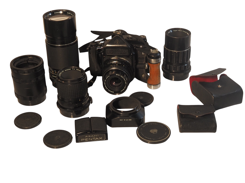 Lot 187: Asahi Pentax 67 Medium Format Camera With Four Lenses And Accessories