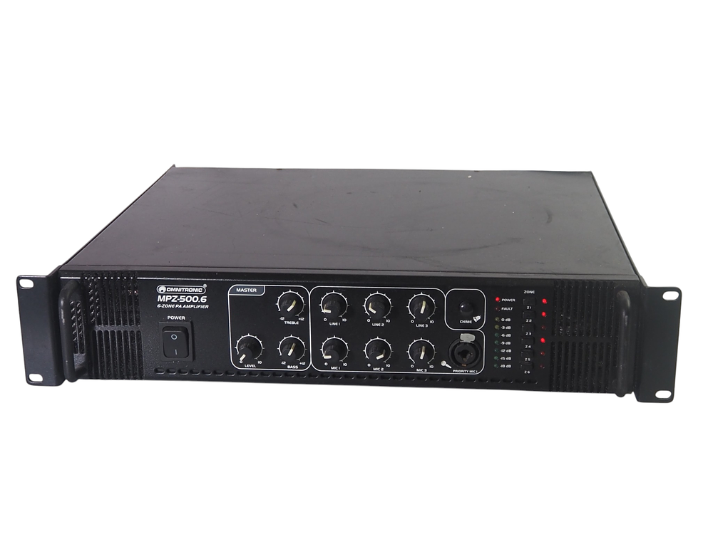 Lot 244: HI FI Omnitronic MPZ-500.6 6-Zone PA Amplifier 100V Line 500W
