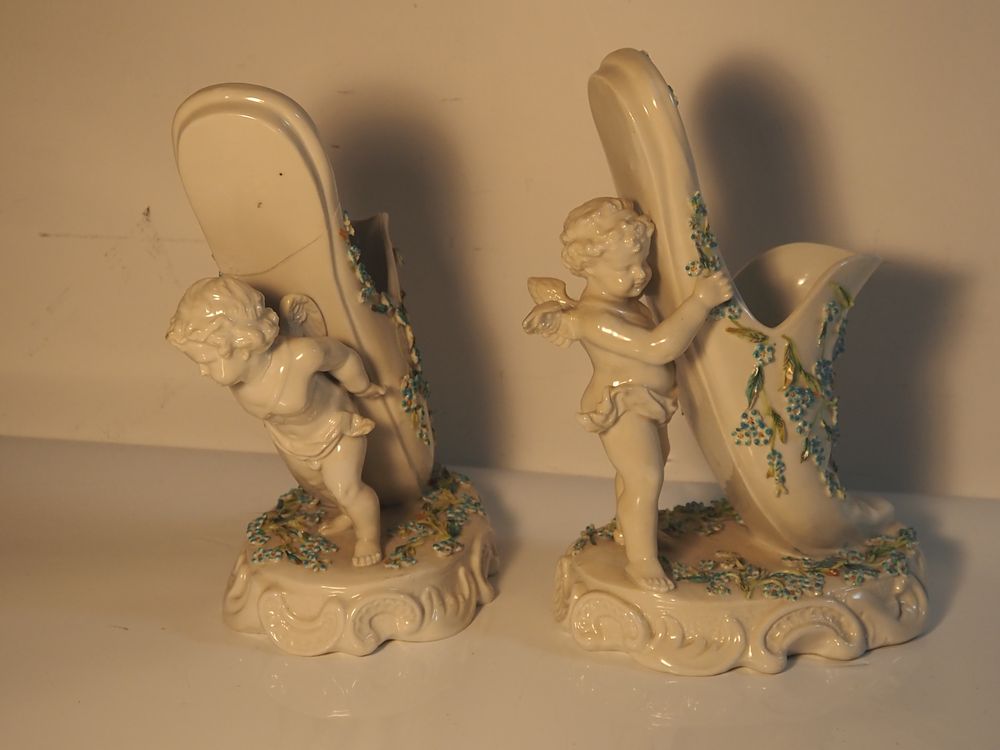 Lot 293: German Porcelain Cupid Slipper Von Schierholz Shoe Cherub