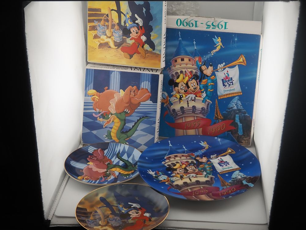 Lot 320: Set of 3 Disney Collectors Plates Fantasia 1940 to 1990 Disneyland 35th Anniversary