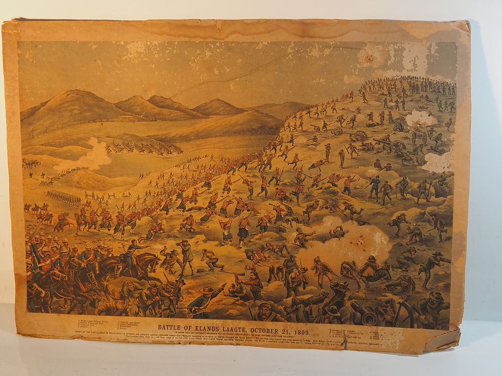 Lot 295a: Antique Lithograph Battle Of Elands Laagte October 21 1899 Boer War Print