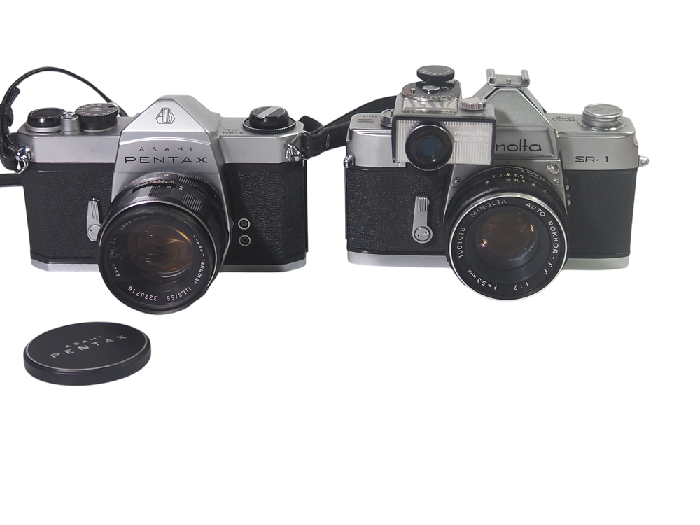 Lot 7: Minolta SR1 Auto Rokkor PF 53mm f2 Asahi Pentax Super Takumar 55mm f18