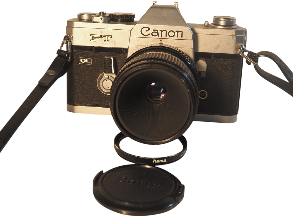 Lot 18: Canon FT QL 35mm SLR Camera With Canon FD 50mm f3.5 Macro Lens