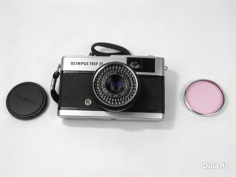 Lot 38: Olympus Trip 35 Compact 35mm Film Camera With Lens Cap And Filter