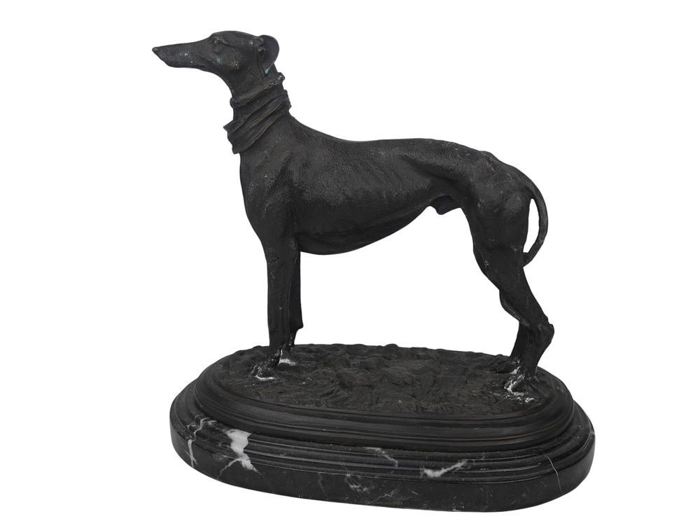 Lot 170: Bronze Racing Greyhound Figure On Marble Base