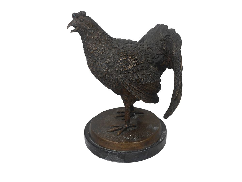 Lot 171: Bronze Gamebird Figure On Marble Base