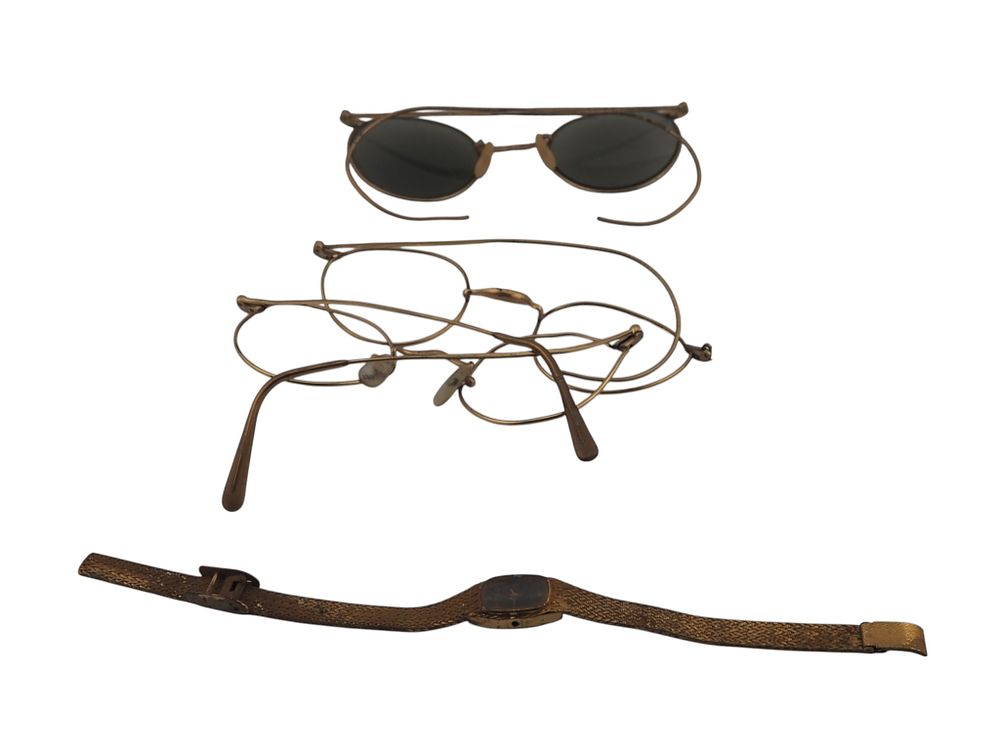 Lot 187: Vintage Algha 12KTGF Frames Sunglasses and Wristwatch