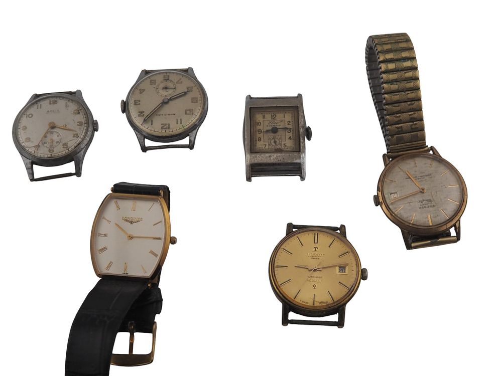 Lot 188: Longines Tissot and Assorted Vintage Watch Heads Lot